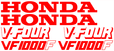 Honda VF1000F Decal Set 1984 Model