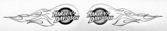 A pair of Harley Davidson tank decals