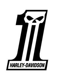 Harley Davidson 1 skull decal