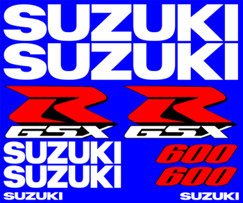 Suzuki GSXR 600 2002 Model Decal Set