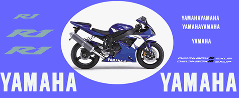 Yamaha R1 2002 Logo kit for Blue bike