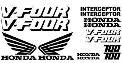 Honda VF 700 Interceptor Decal Set