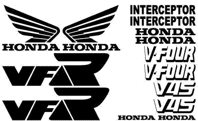 Honda VFR 45 Interceptor Decal Set